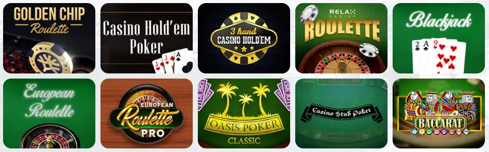 Jeux de table au PARADISE8 CASINO