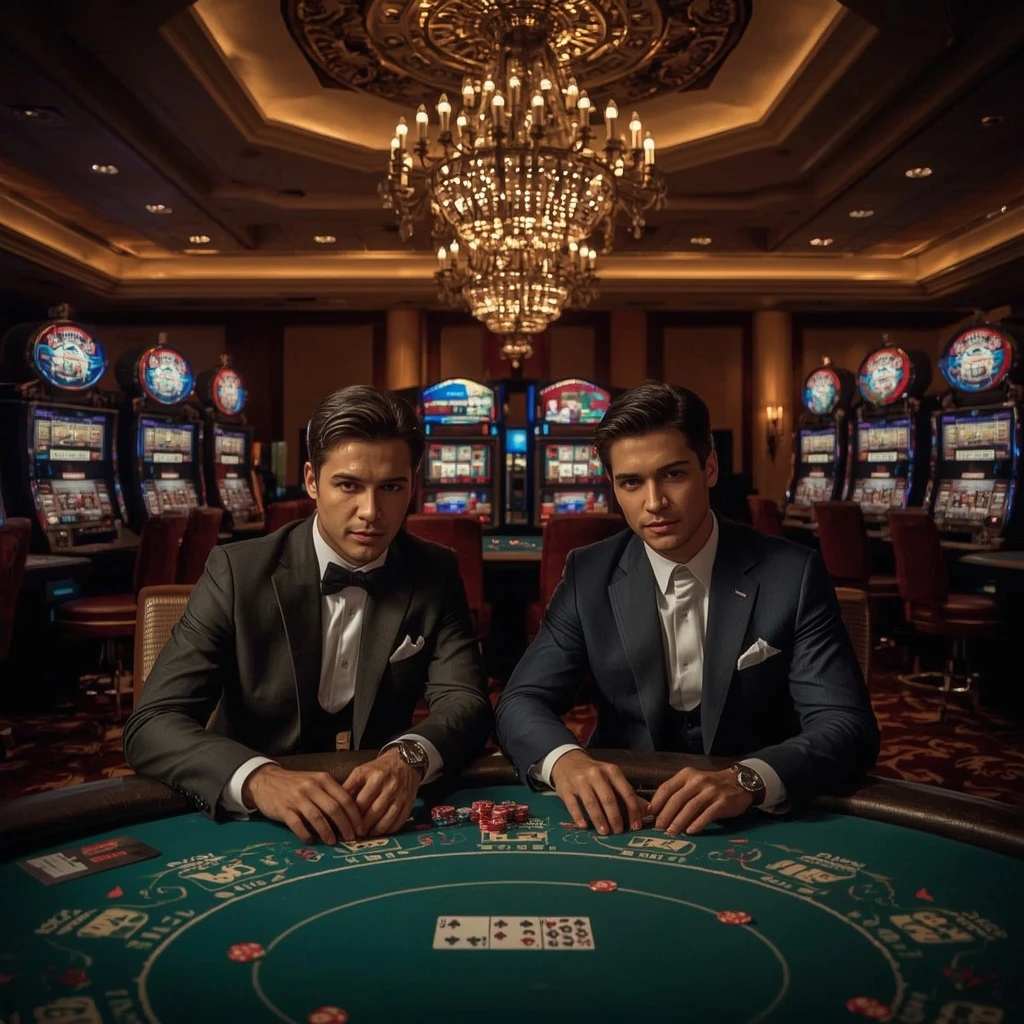 Deux joueurs de poker dans un Casino Paradise8